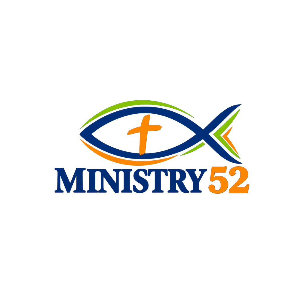Ministry 52 logo with a Christian fish and cross